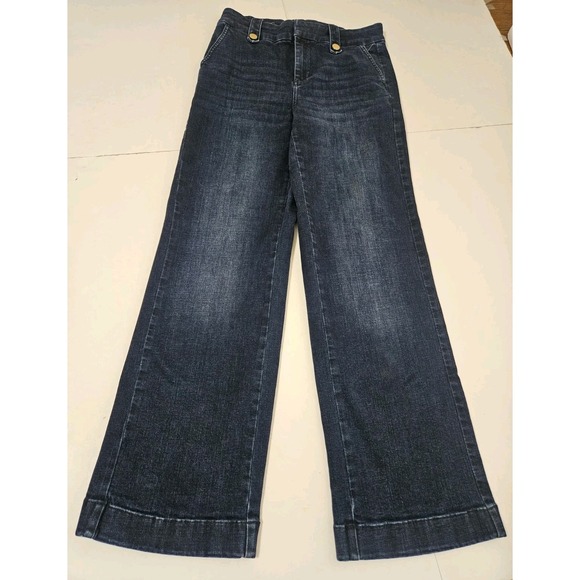 Talbots Denim - Talbots Wide-Leg Dark Wash Womens Trouser Jeans Size Small 4/28